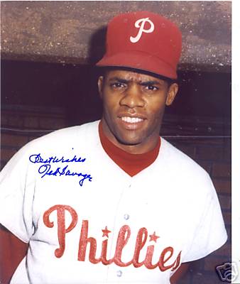 TED SAVAGE PHILADELPHIA PHILLIES SIGNED 8X10 PHOTO COA