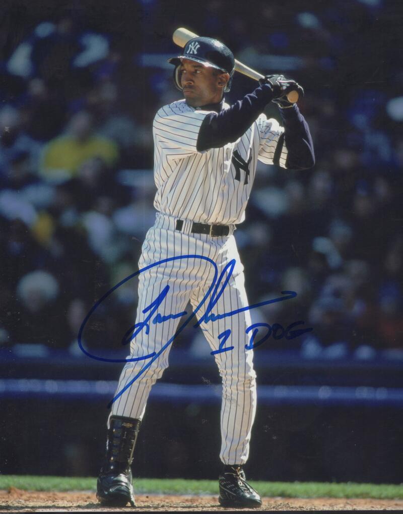 LANCE JOHNSON YANKEES SIGNED AUTOGRAPHED 8X10 PHOTO W/ COA