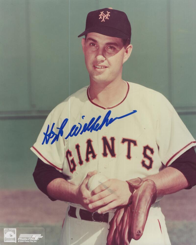 HOYT WILHELM NEW YORK GIANTS  SIGNED AUTOGRAPHED 8X10 PHOTO W/ COA