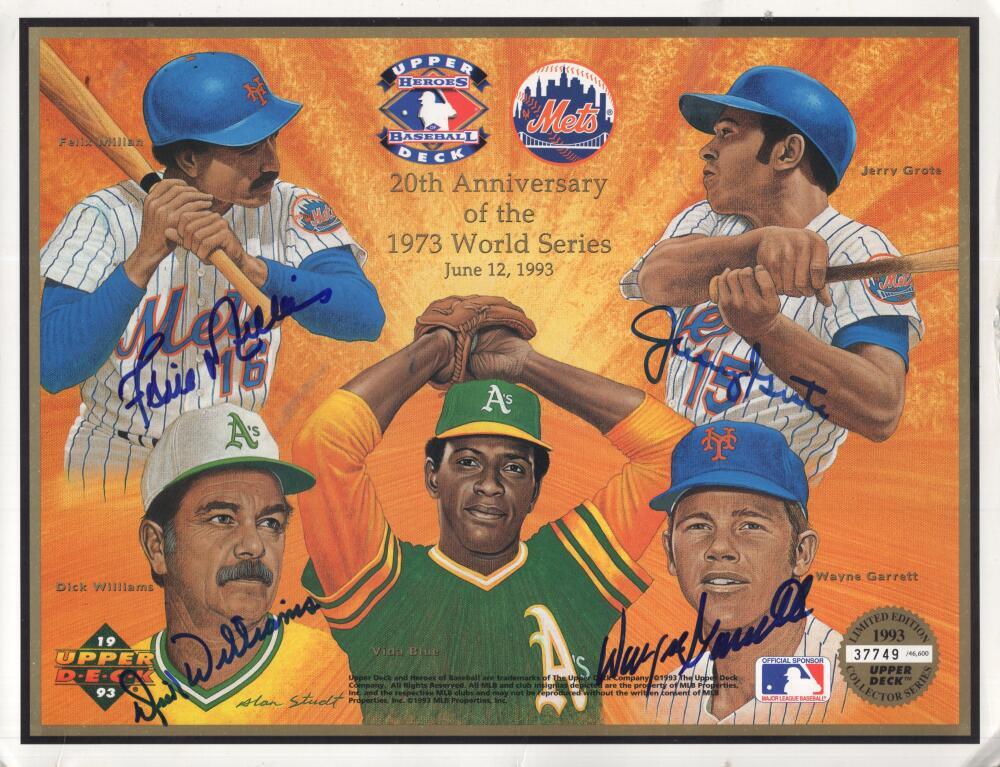 93 UD MILLAN WILLIAMS GARRETT GROTE SIGNED PHOTO L/ED 