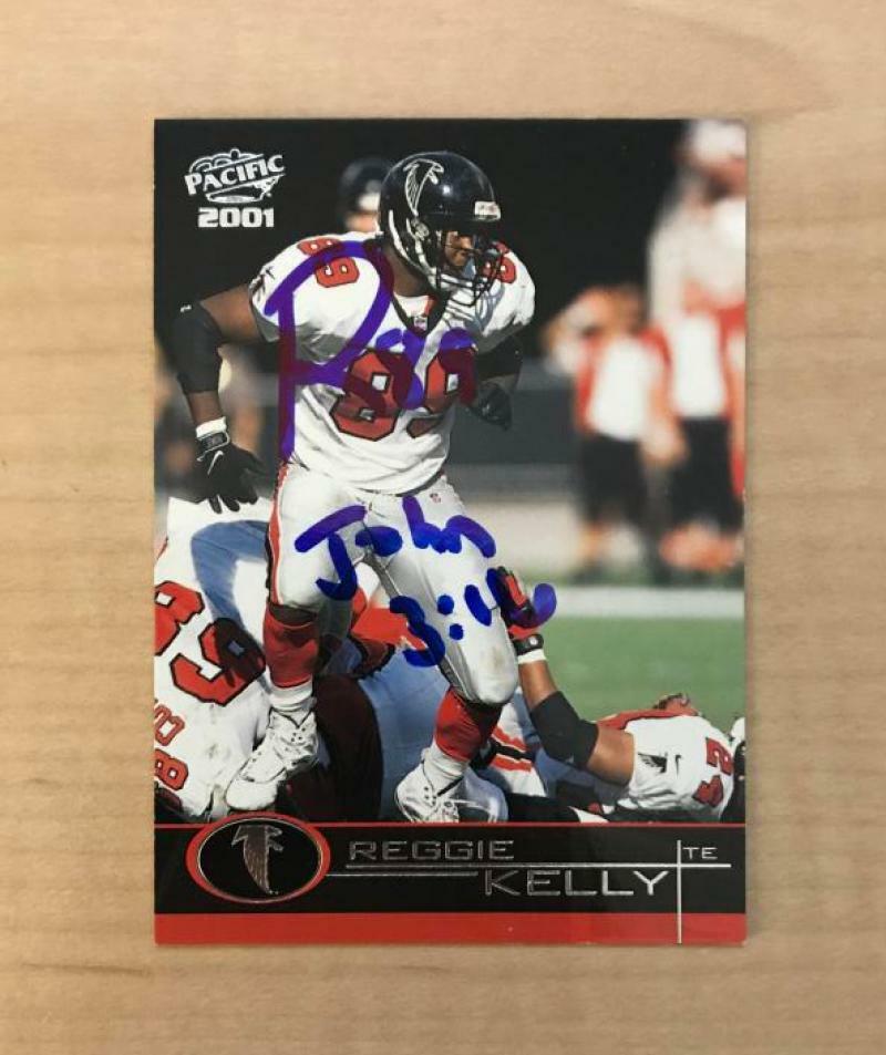 REGGIE KELLY ATLANTA FALCONS SIGNED AUTOGRAPHED 2001 PACIFIC CARD #24 W/COA