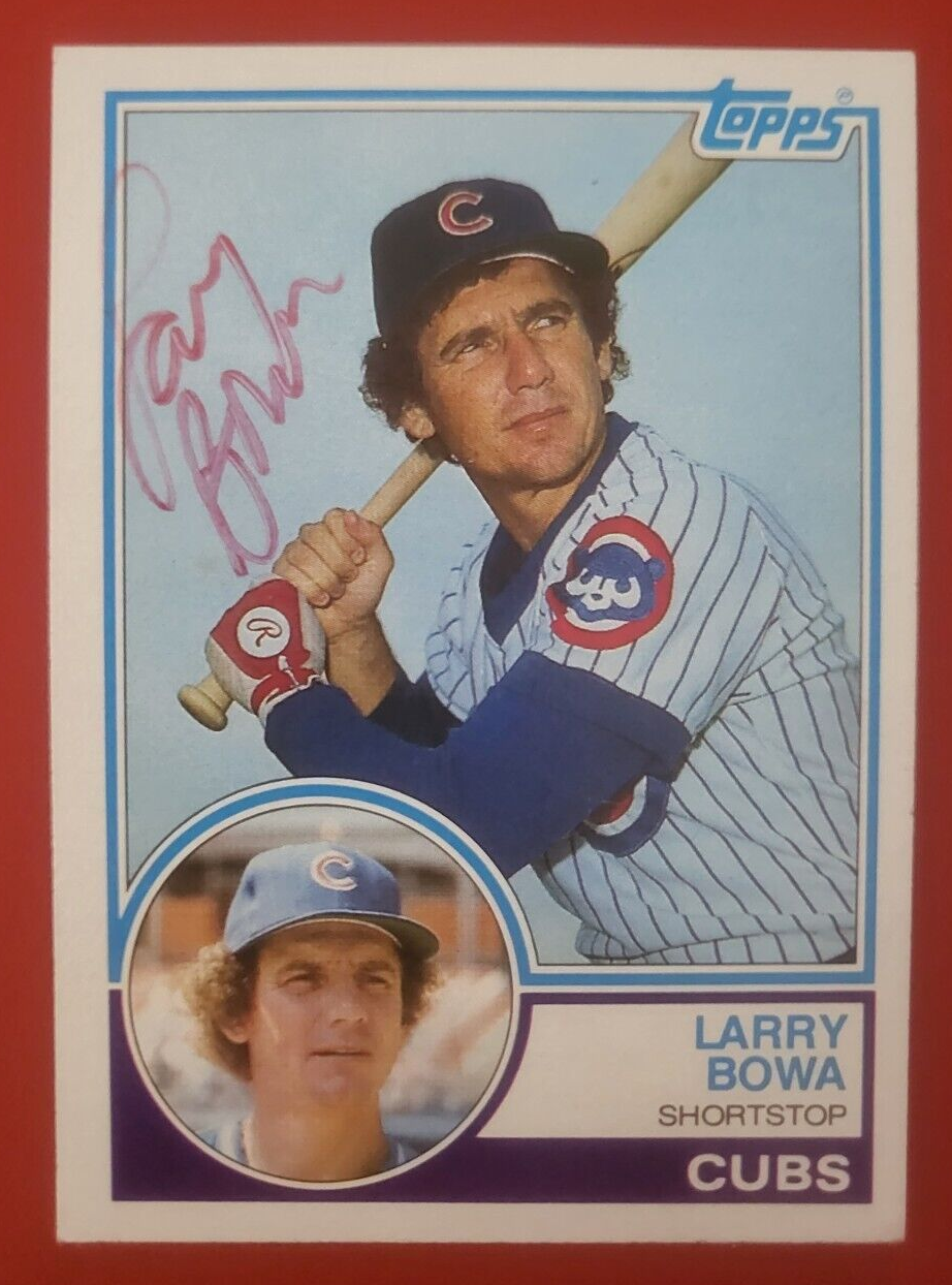 1983 TOPPS LARRY BOWA CHICAGO CUBS SIGNED AUTOGRAPHED AUTO CARD #305
