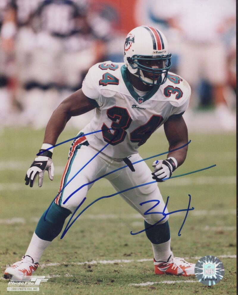 TRAVIS MINOR  MIAMI DOLPHINS SIGNED AUTOGRAPHED 8X10 PHOTO W/ COA