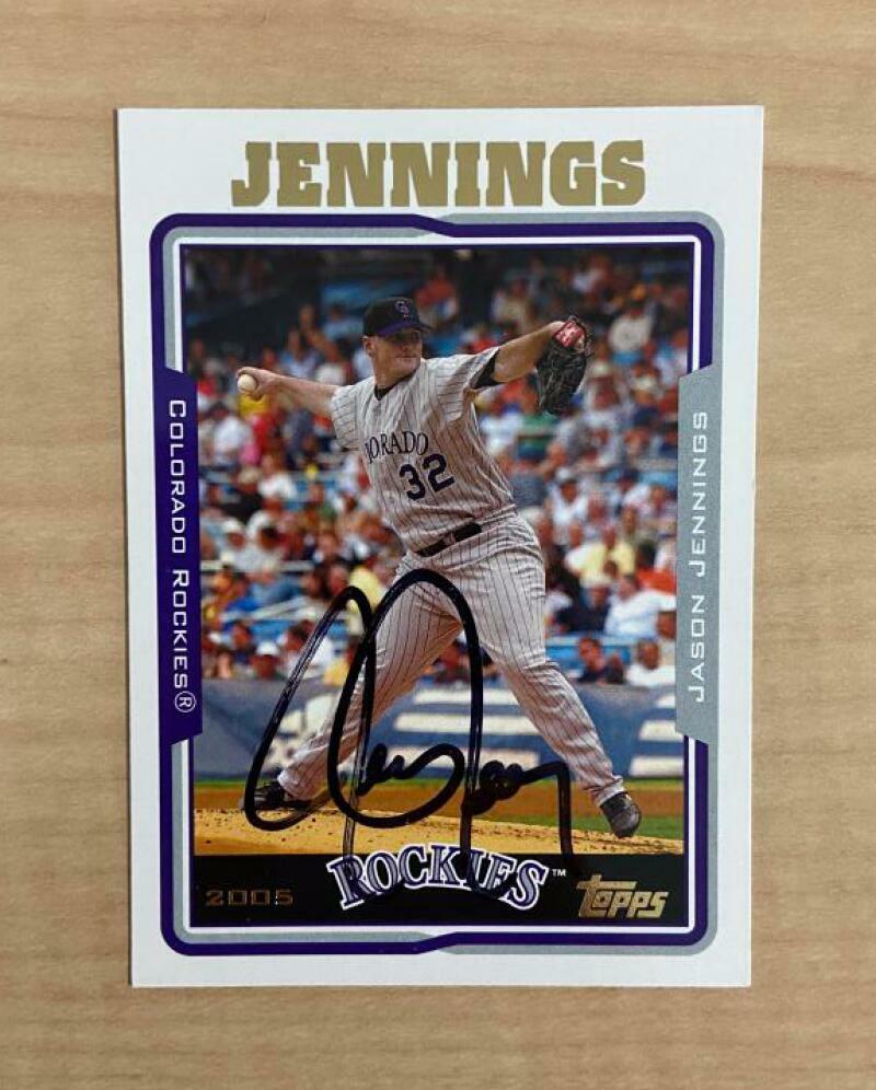 JASON JENNINGS COLORADO ROCKIES SIGNED AUTOGRAPHED 2005 TOPPS CARD #184 W/COA