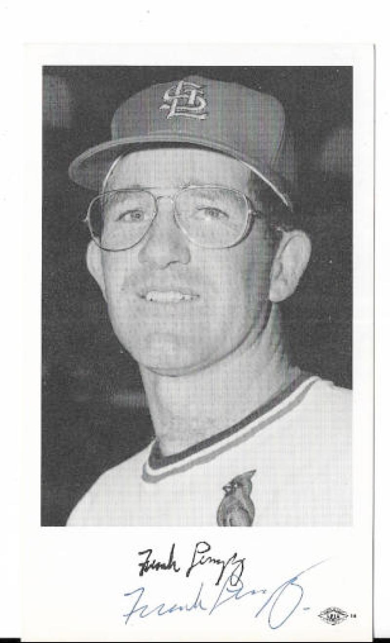 FRANK LINZY ST. LOUIS CARDINALS SIGNED AUTOGRAPHED 3X5 PHOTO CARD W/COA 