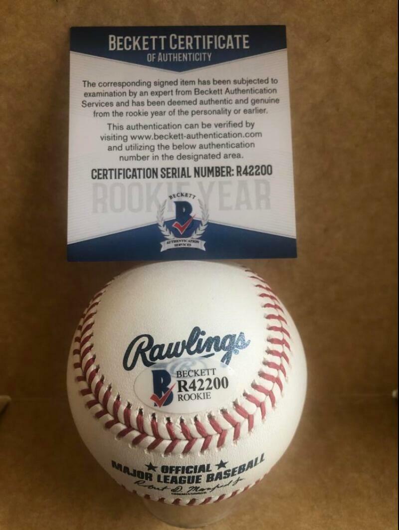 VIDAL BRUJAN TAMPA BAY RAYS ROOKIE YEAR  SIGNED M.L. BASEBALL BECKETT R42200