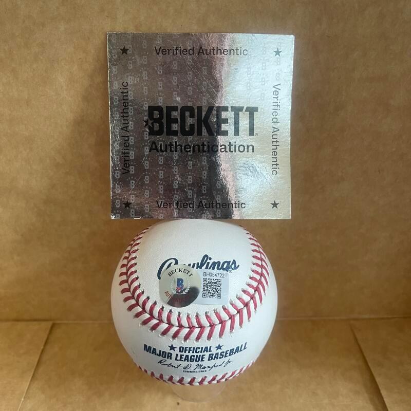 JACOB AMAYA MIAMI MARLINS SIGNED AUTO M.L. BASEBALL BECKETT AUTHENTICATED