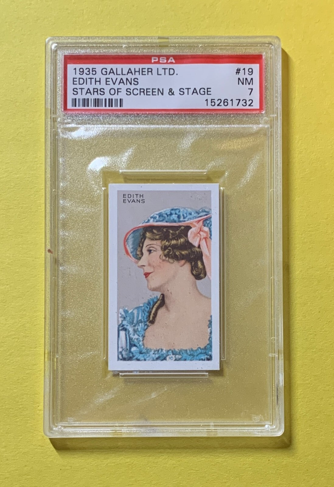 1935 GALLAHER LTD. EDITH EVANS STARS OF THE SCREEN & STAGE #19 PSA NM 7