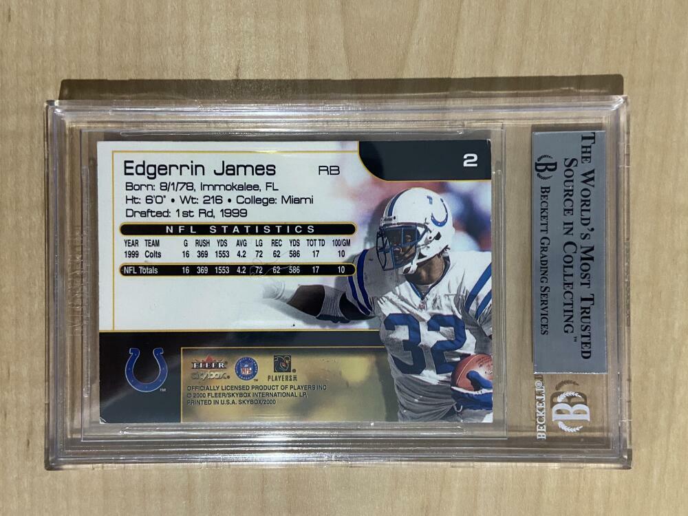 2000 SKYBOX EDGERRIN JAMES COLTS BECKETT AUTHENTIC AUTOGRAPH 