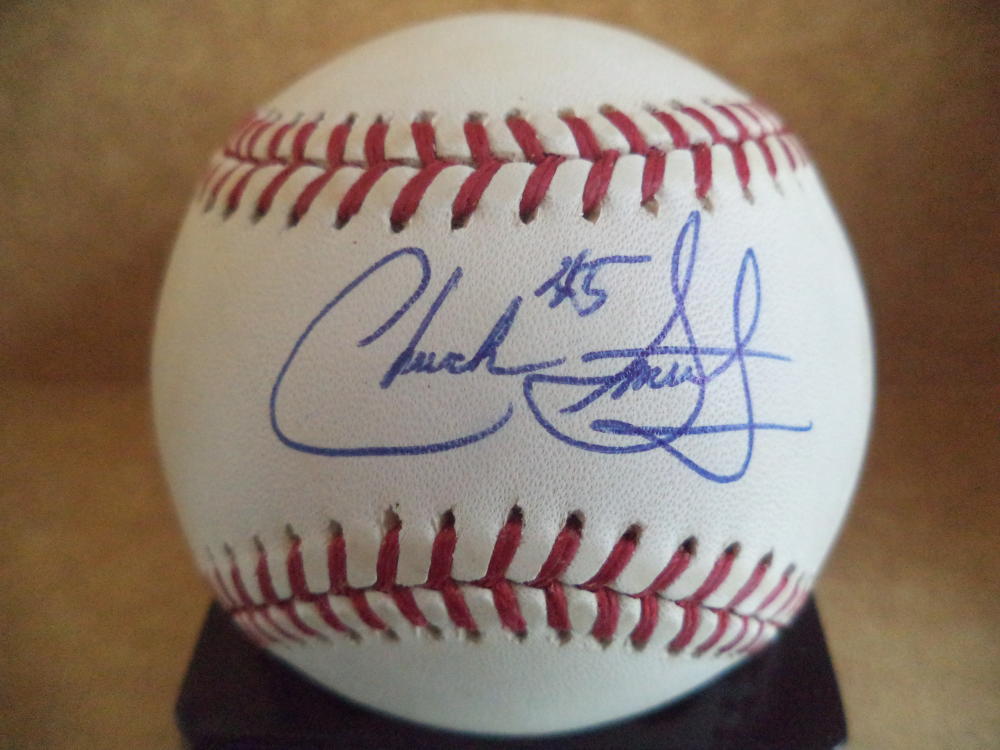 CHUCK SMITH FLORIDA MARLINS #45 SIGNED AUTOGRAPHED M.L. BASEBALL W/COA 