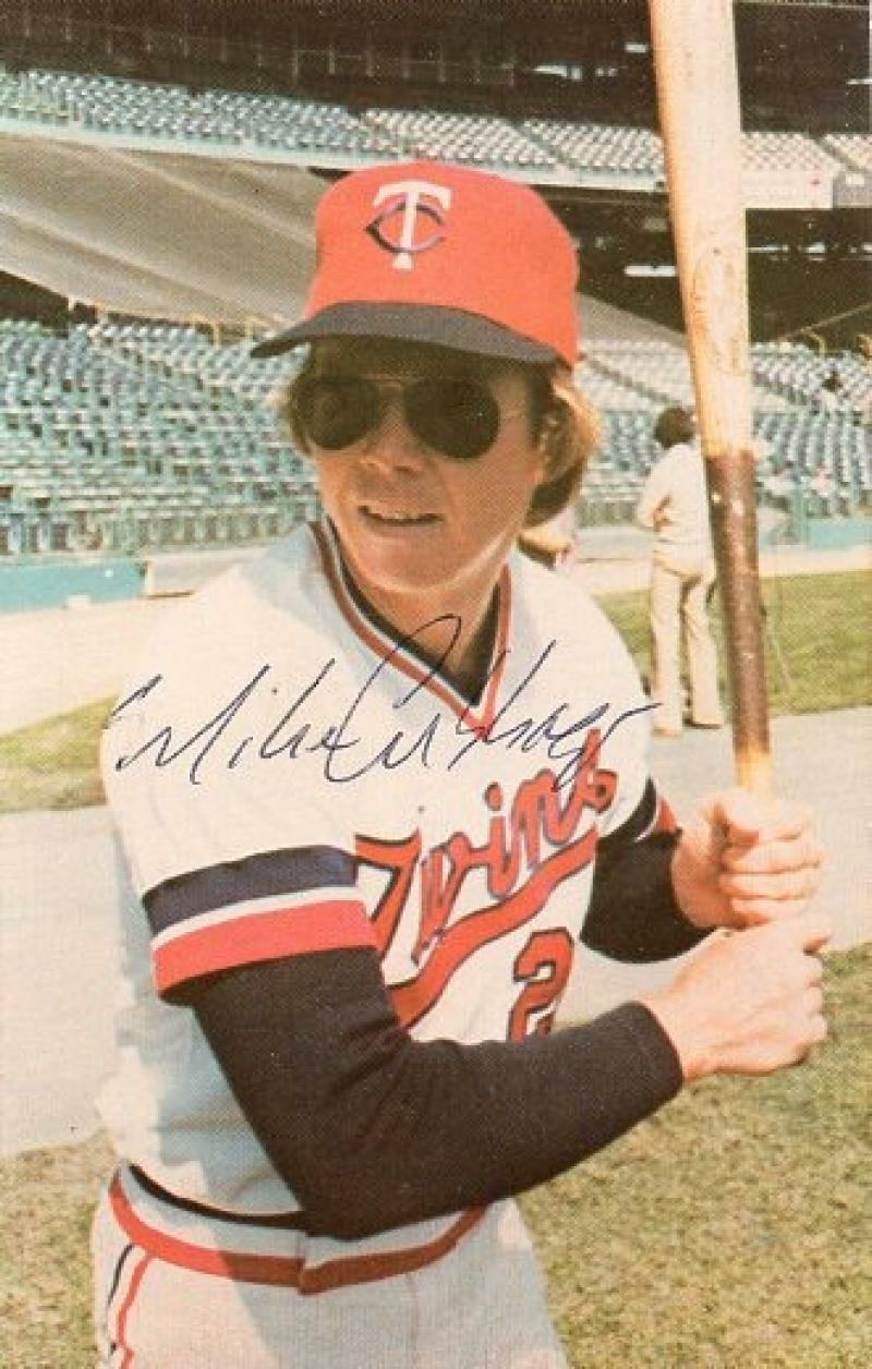 MIKE CUBBAGE MINNESOTA TWINS SIGNED 4X6 POSTCARD W/ COA