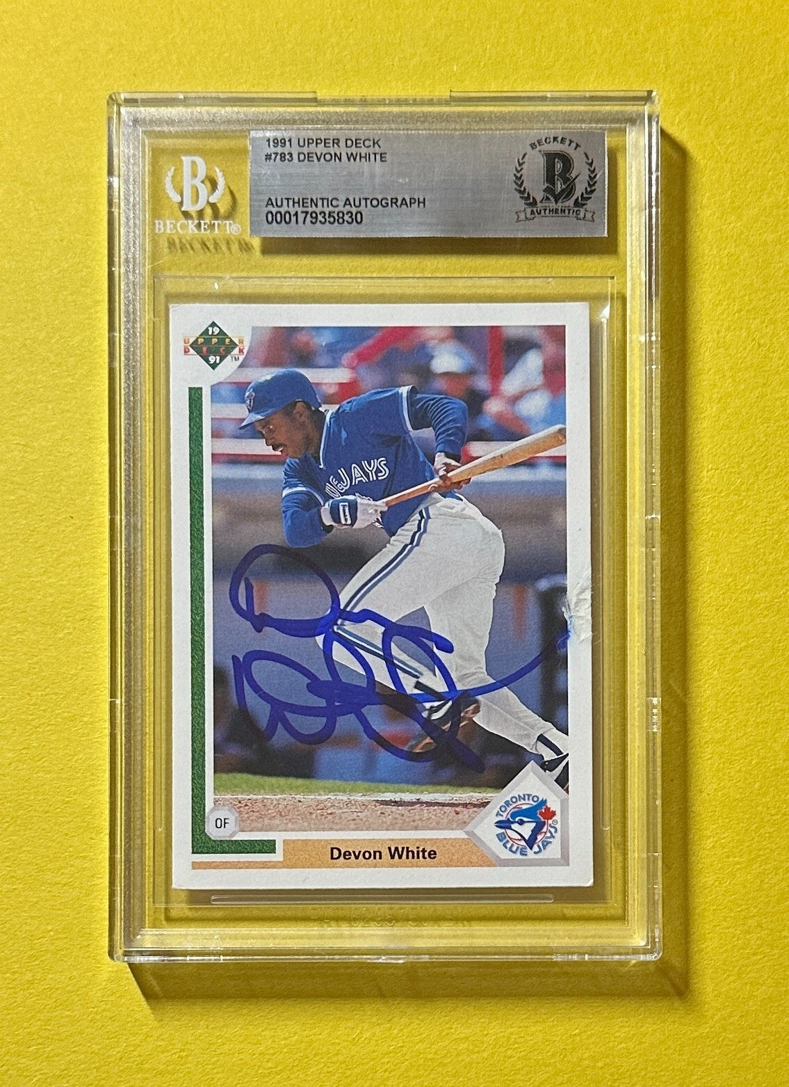 1991 UPPER DECK DEVON WHITE #783 BECKETT AUTHENTIC SIGNED AUTOGRAPHED CARD