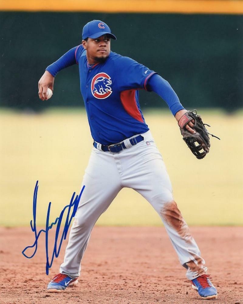 JEIMER CANDELARIO CHICAGO CUBS SIGNED AUTOGRAPHED 8X10 PHOTO W/COA