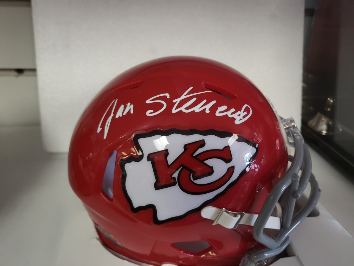 JAN STENERUD KANSAS CITY CHIEFS SIGNED AUTOGRAPHED MINI HELMET JSA COA **