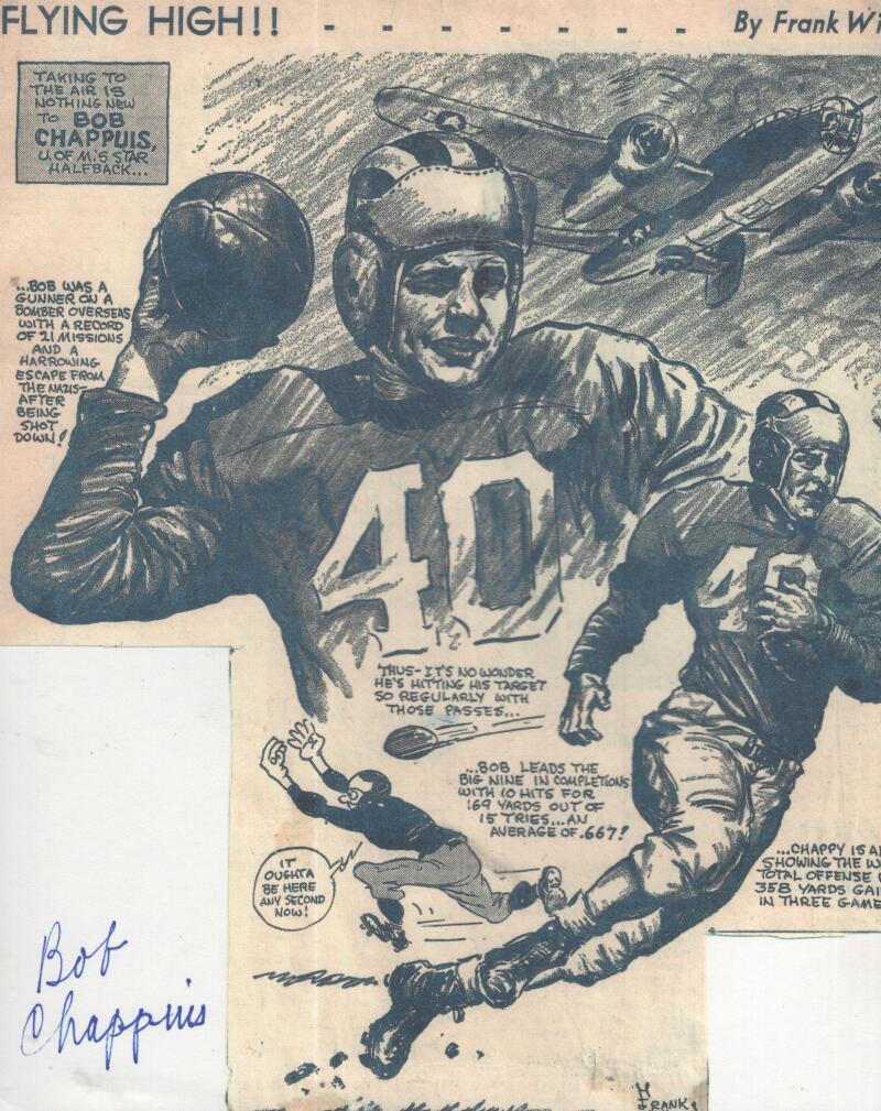 BOB CHAPPUIS MICHIGAN SIGNED AUTOGRAPHED 8X10 PHOTO W/ COA