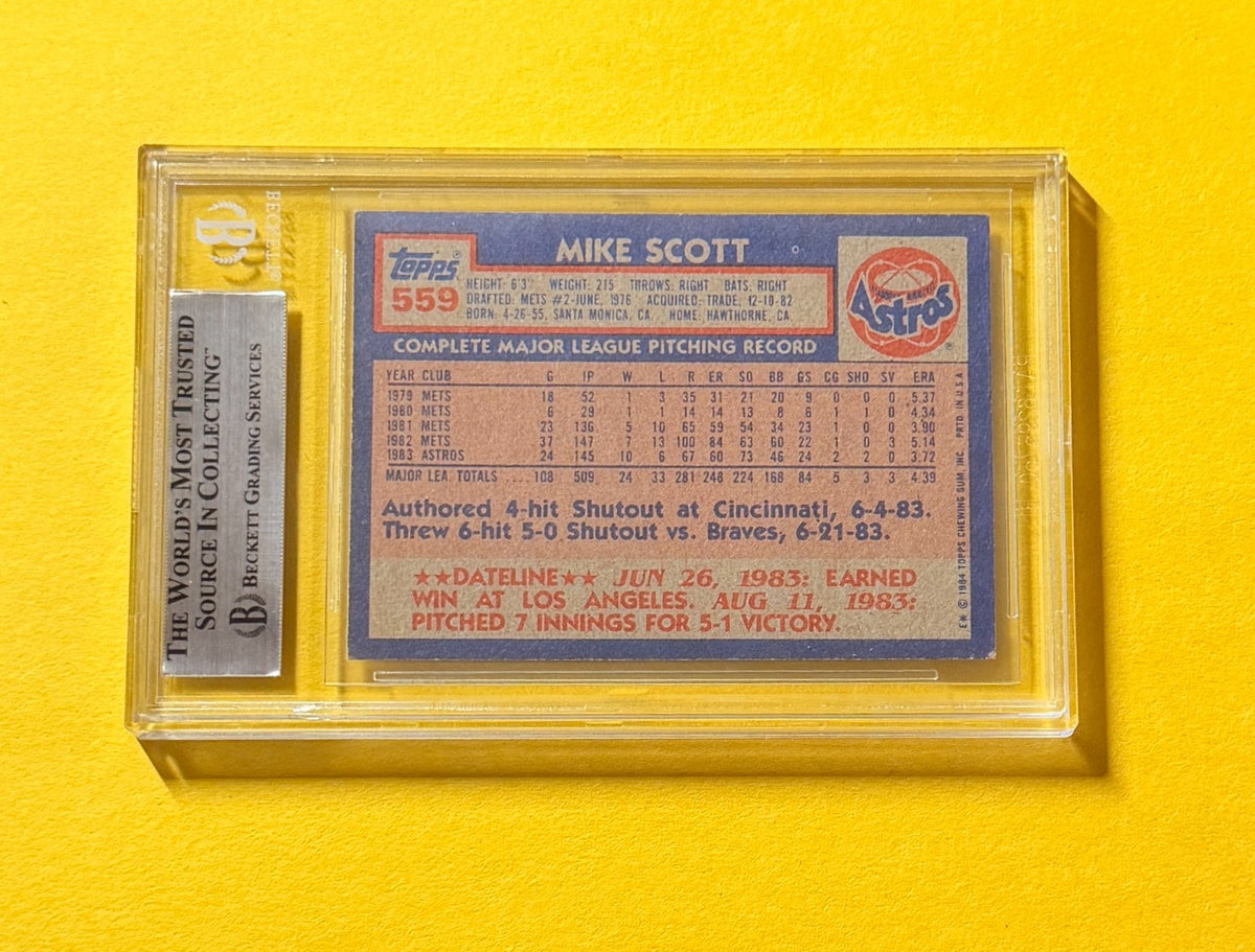 1984 TOPPS MIKE SCOTT #559 SIGNED AUTOGRAPHED CARD BECKETT AUTHENTIC ASTROS