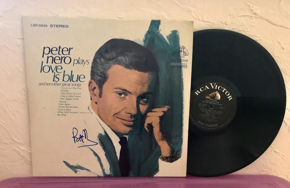PETER NERO "LOVE IS BLUE"  SIGNED AUTOGRAPHED VINYL RECORD  ALBUM W/COA