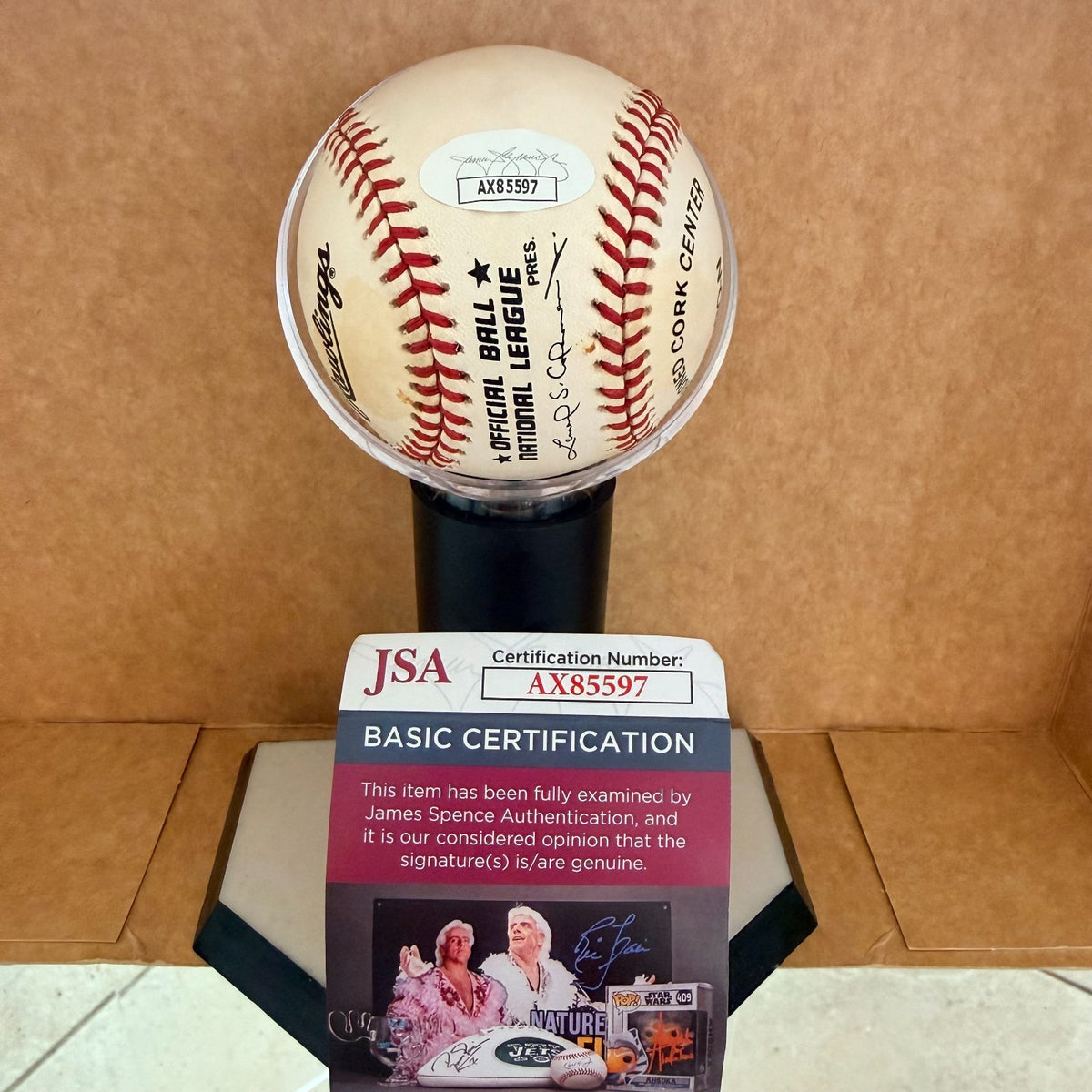 OZZIE SMITH CARDINALS SIGNED AUTOGRAPHED VINTAGE N.L. BASEBALL JSA AUTH