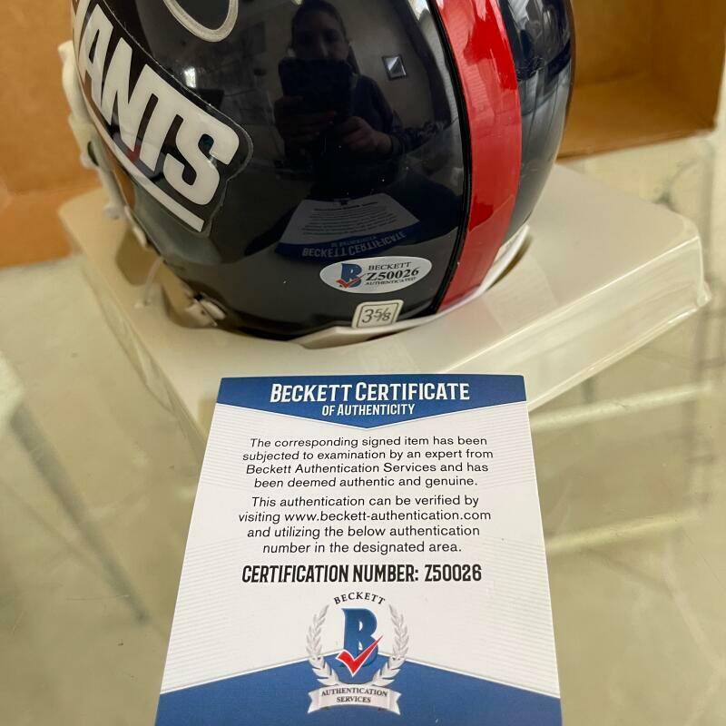 PHIL SIMMS NEW YORK GIANTS SIGNED RIDDELL AUTHENTIC MINI BAS Z50026 