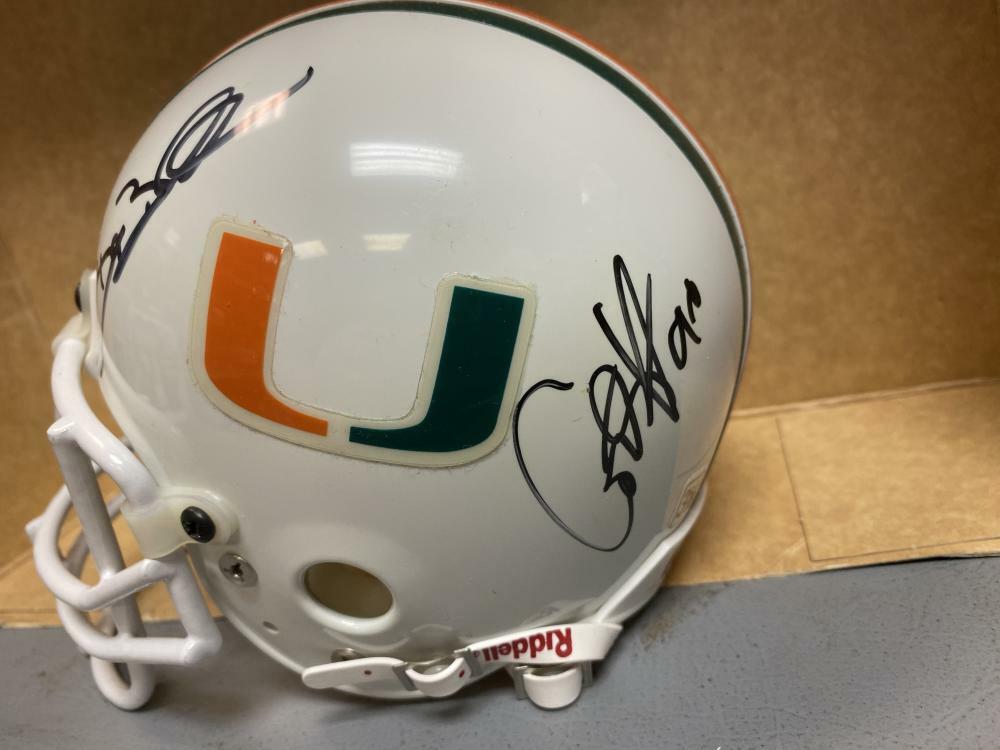 STEVE WALSH CORTEZ KENNEDY HURRICANES SIGNED SHARCO MINI HELMET