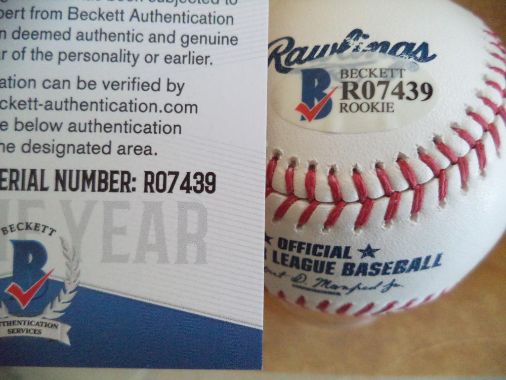 RILEY PINT COLORADO ROCKIES ROOKIE YEAR SIGNED AUTO M.L BASEBALL BECKETT R07439
