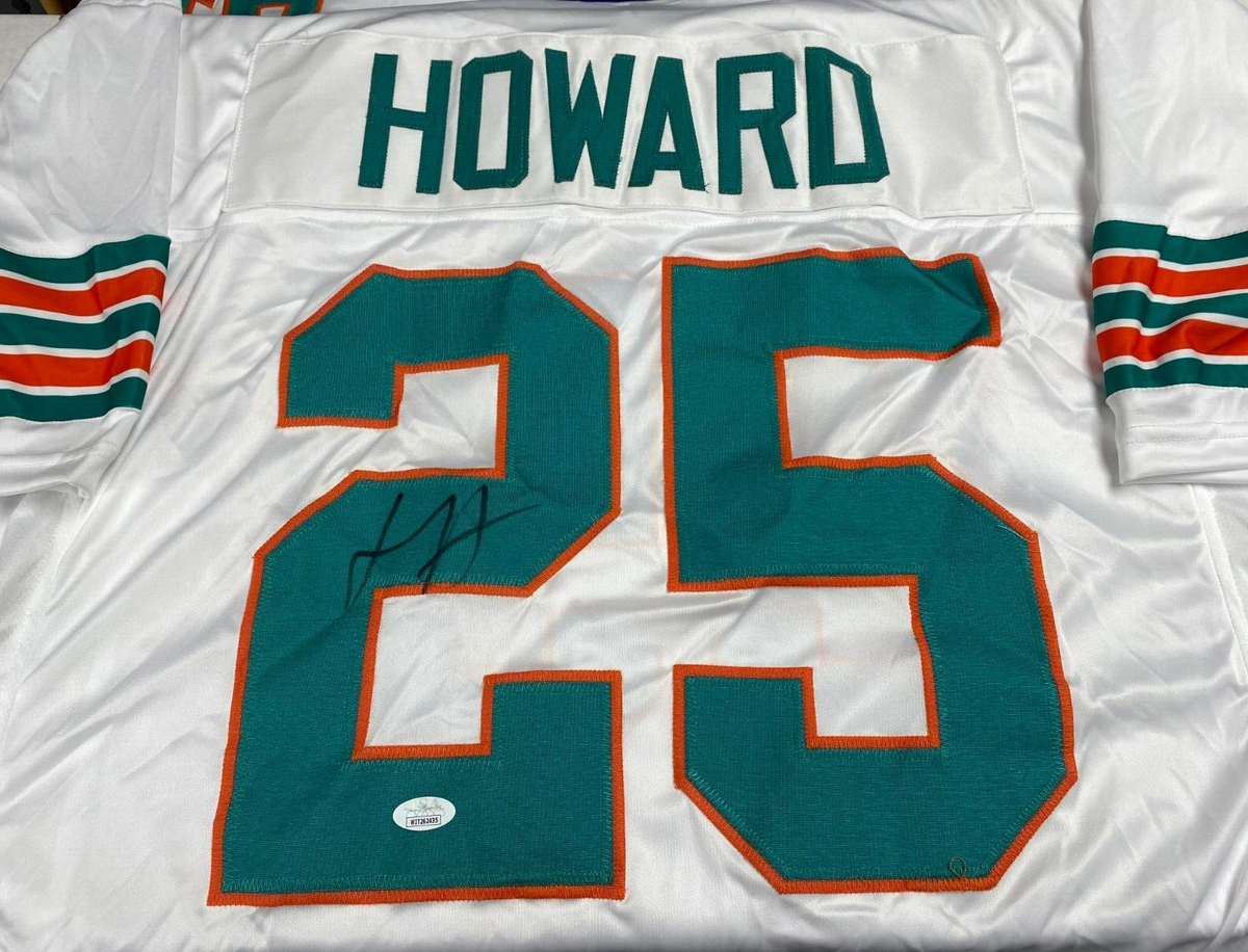 XAVIEN HOWARD #25 MIAMI DOLPHINS SIGNED AUTOGRAPHED CUSTOM WHITE JERSEY JSA