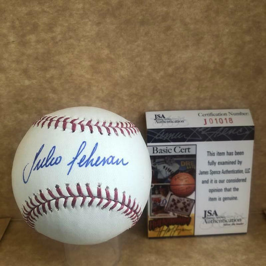 JULIO TEHERAN ATLANTA BRAVES SIGNED AUTO M.L. BASEBALL JSA J01018