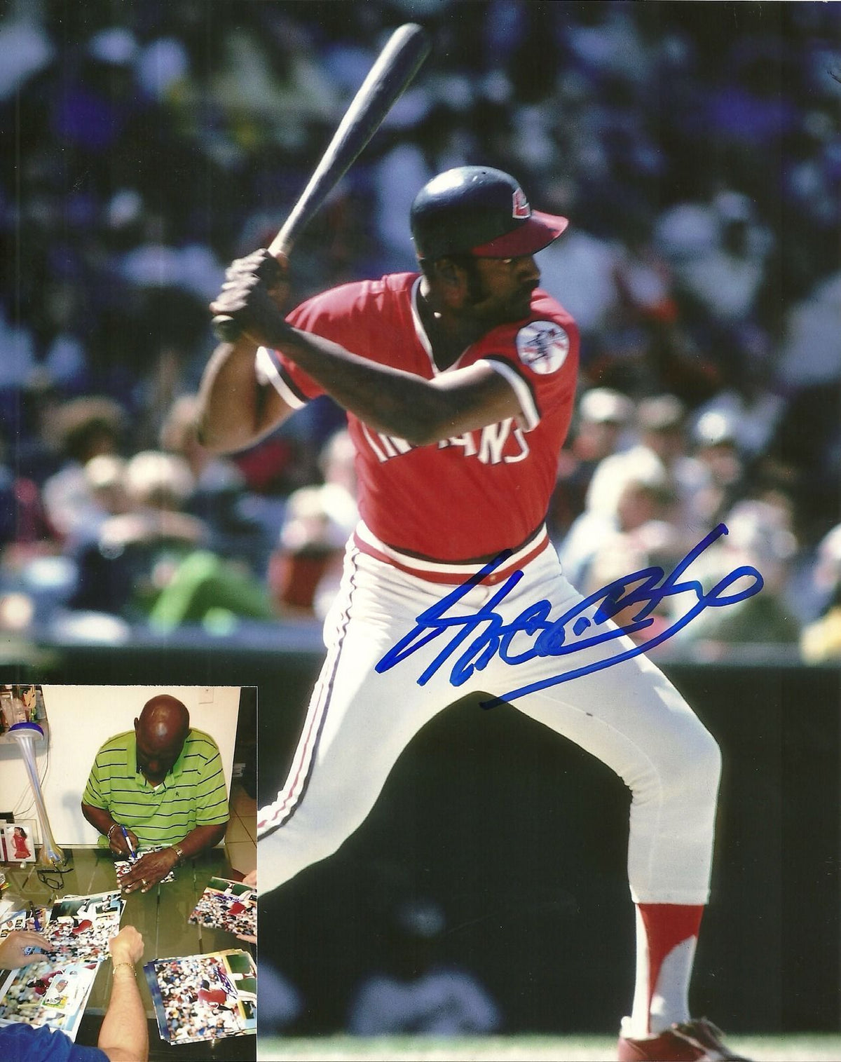RICO CARTY CLEVELAND INDIANS SIGNED AUTOGRAPHED 8x10 PHOTO W/COA