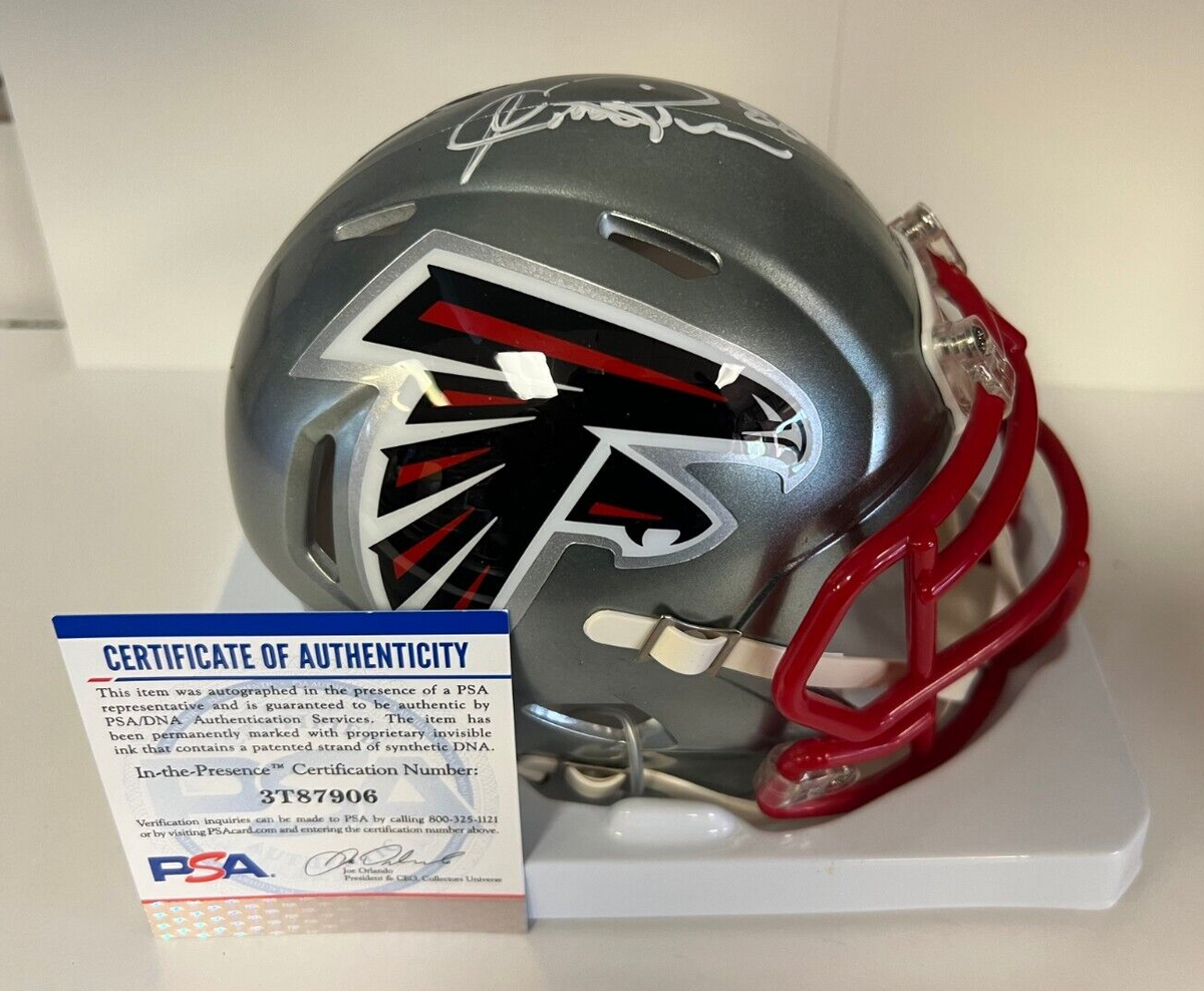 ANDRE RISON ATLANTA FALCONS #80 SIGNED AUTOGRAPHED LUNAR MINI HELMET PSA COA *