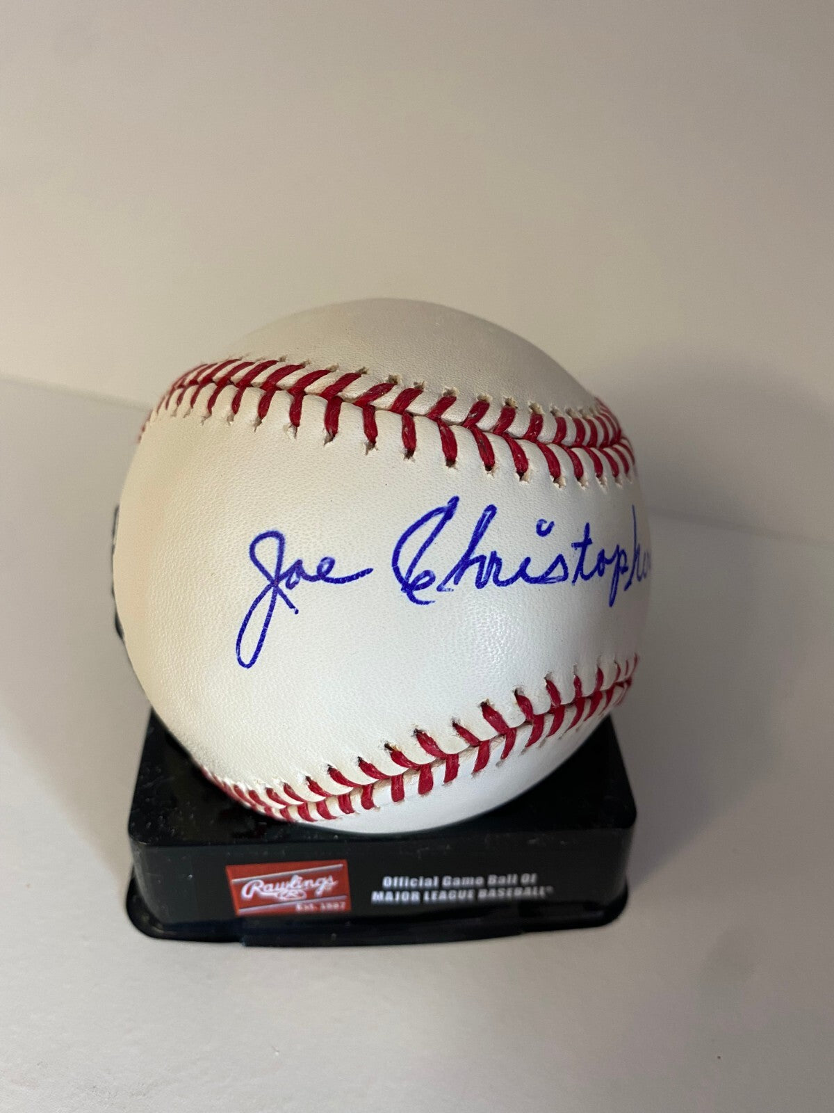 JOE CHRISTOPHER RED SOX/METS SIGNED AUTOGRAPHED M.L. BASEBALL BECKETT