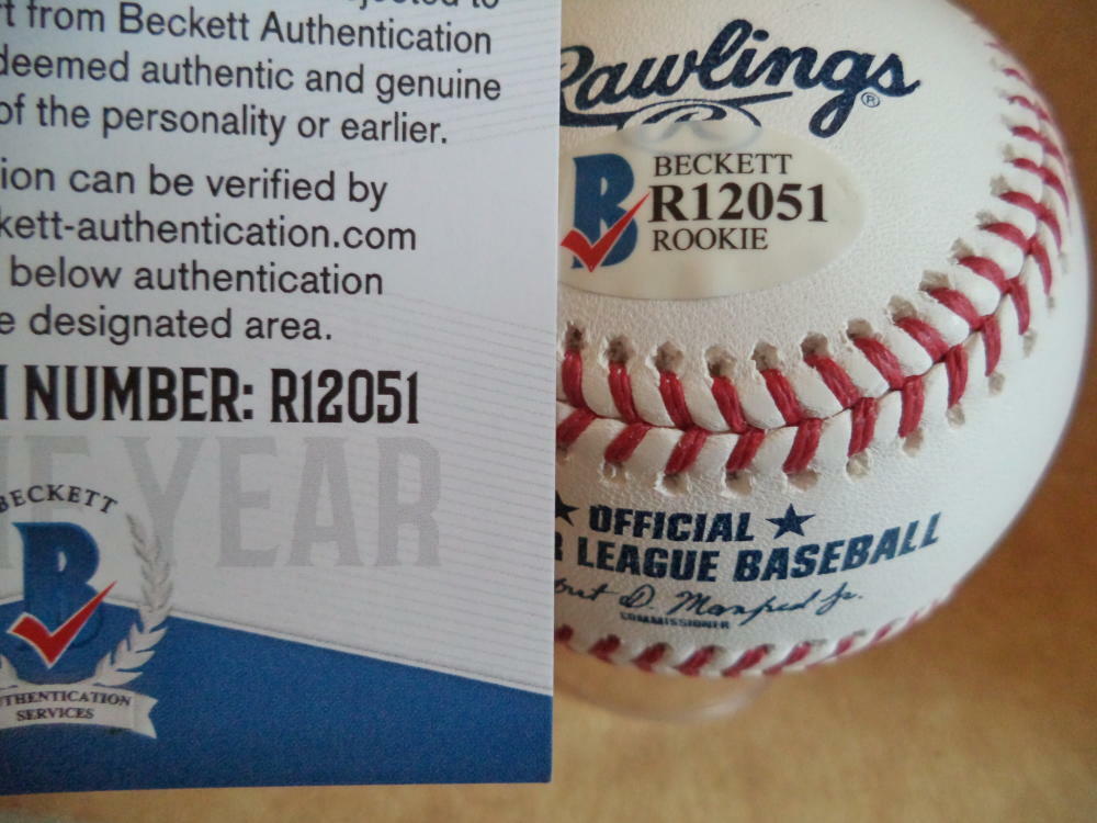 MONTE HARRISON MIAMI MARLINS ROOKIE YEAR SIGNED M.L. BASEBALL BECKETT R12051