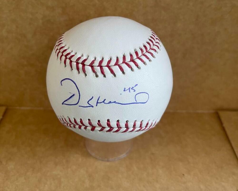 DEREK HOLLAND TEXAS RANGERS #45  SIGNED AUTOGRAPHED M.L. BASEBALL WITH COA