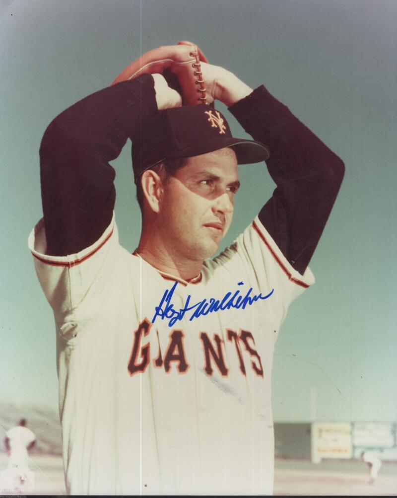 HOYT WILHELM NEW YORK GIANTS  SIGNED AUTOGRAPHED 8X10 PHOTO W/ COA
