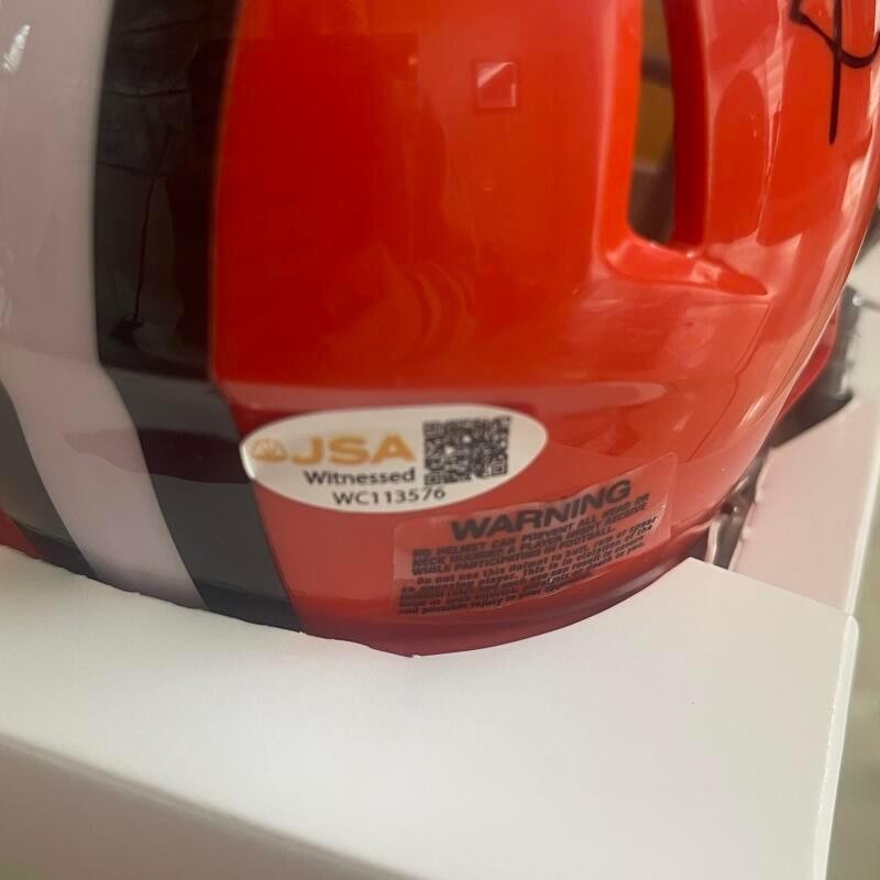 GREG PRUITT #34 BROWNS SIGNED AUTO MINI HELMET JSA AUTH