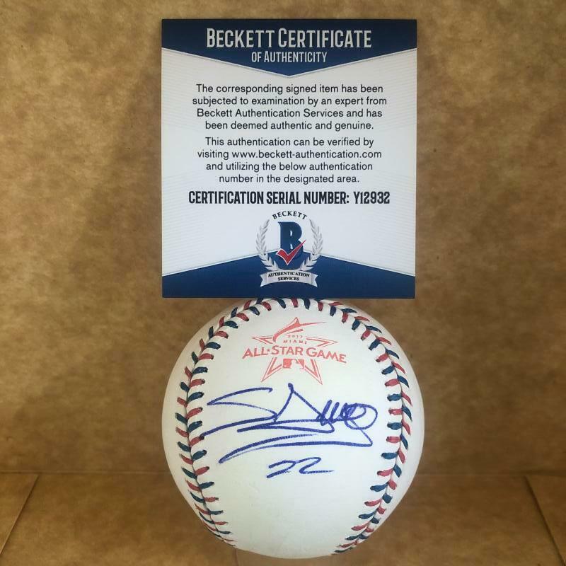 MIGUEL SANO MINNESOTA TWINS SIGNED 2017 ALL STAR GAME BASEBALL BECKETT Y12932