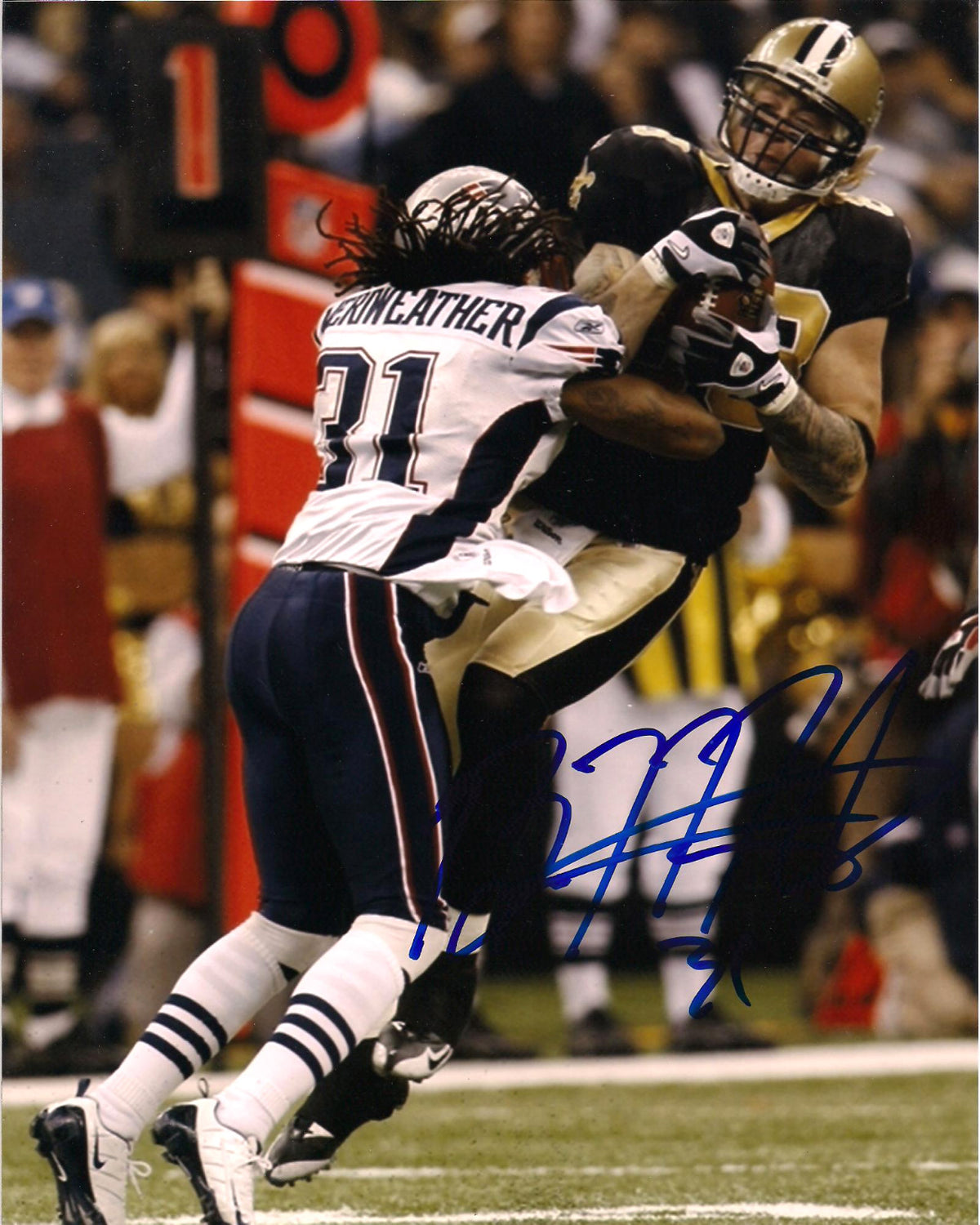 BRANDON MERRIWEATHER NEW ENGLAND PATRIOTS AUTOGRAPHED SIGNED 8X10 PHOTO W/COA