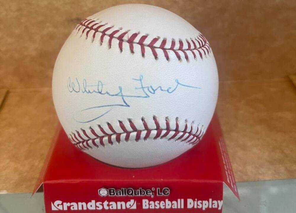 WHITEY FORD YANKEES SIGNED AUTOGRAPHED M.L. BASEBALL TRI STAR PSA 