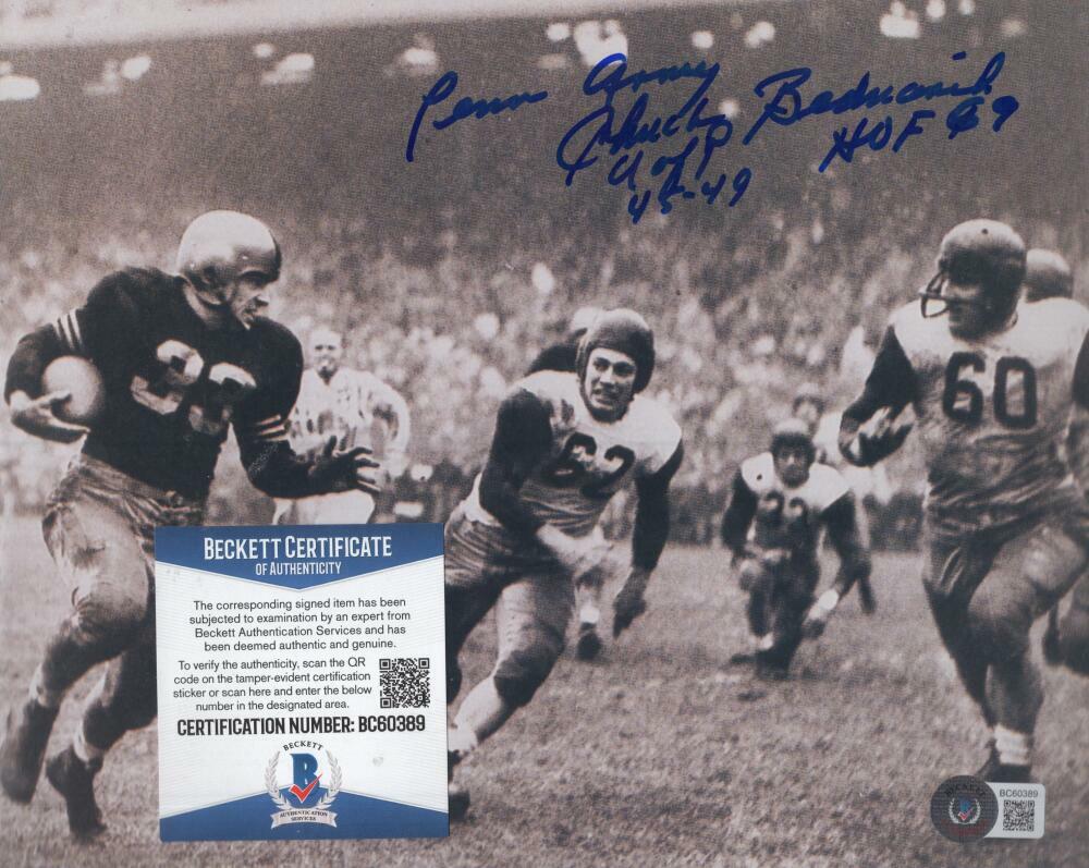 CHUCK BEDNARIK PENN ARMY HOF 67 SIGNED 8X10 PHOTO BECKETT BC60389