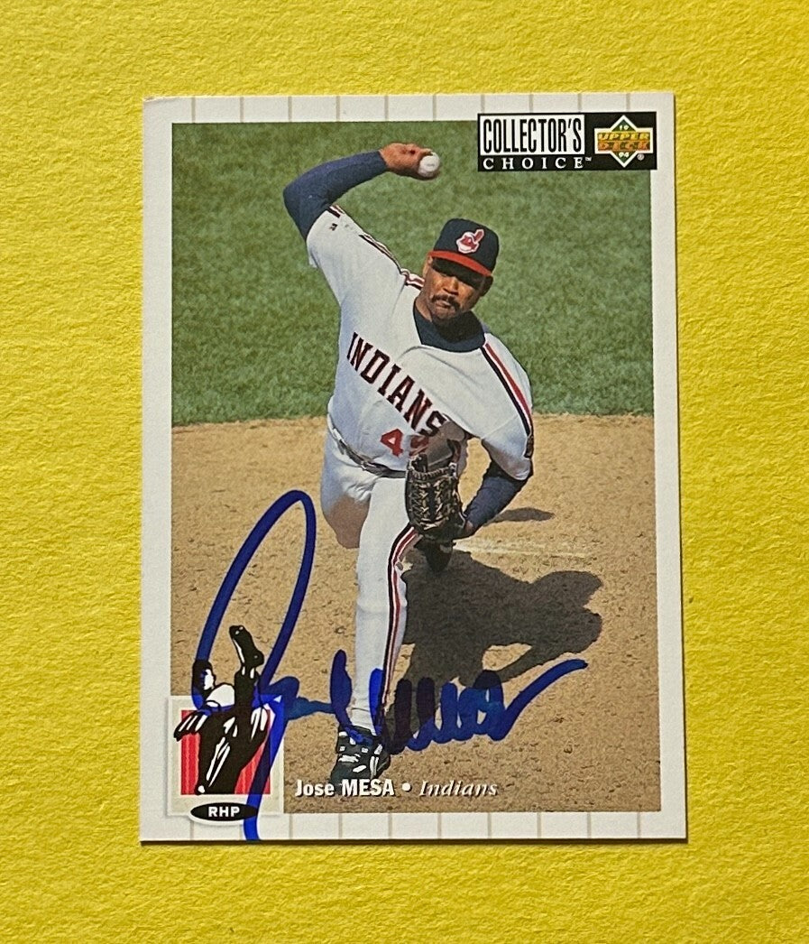 1994 UPPER DECK JOSE MESA SIGNED AUTOGRAPH CARD W/ COA #131 CLEVELAND