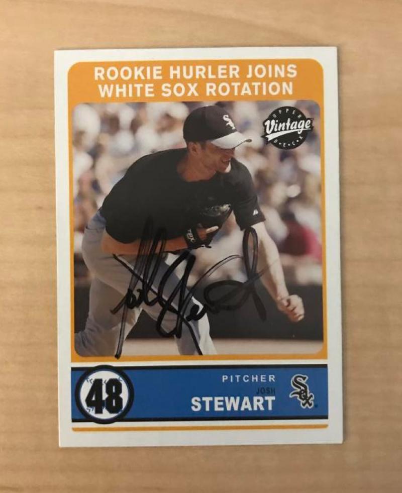 JOSH STEWART CHICAGO WHITE SOX SIGNED AUTOGRAPHED 2003 UPPER DECK CARD #282 W/CO