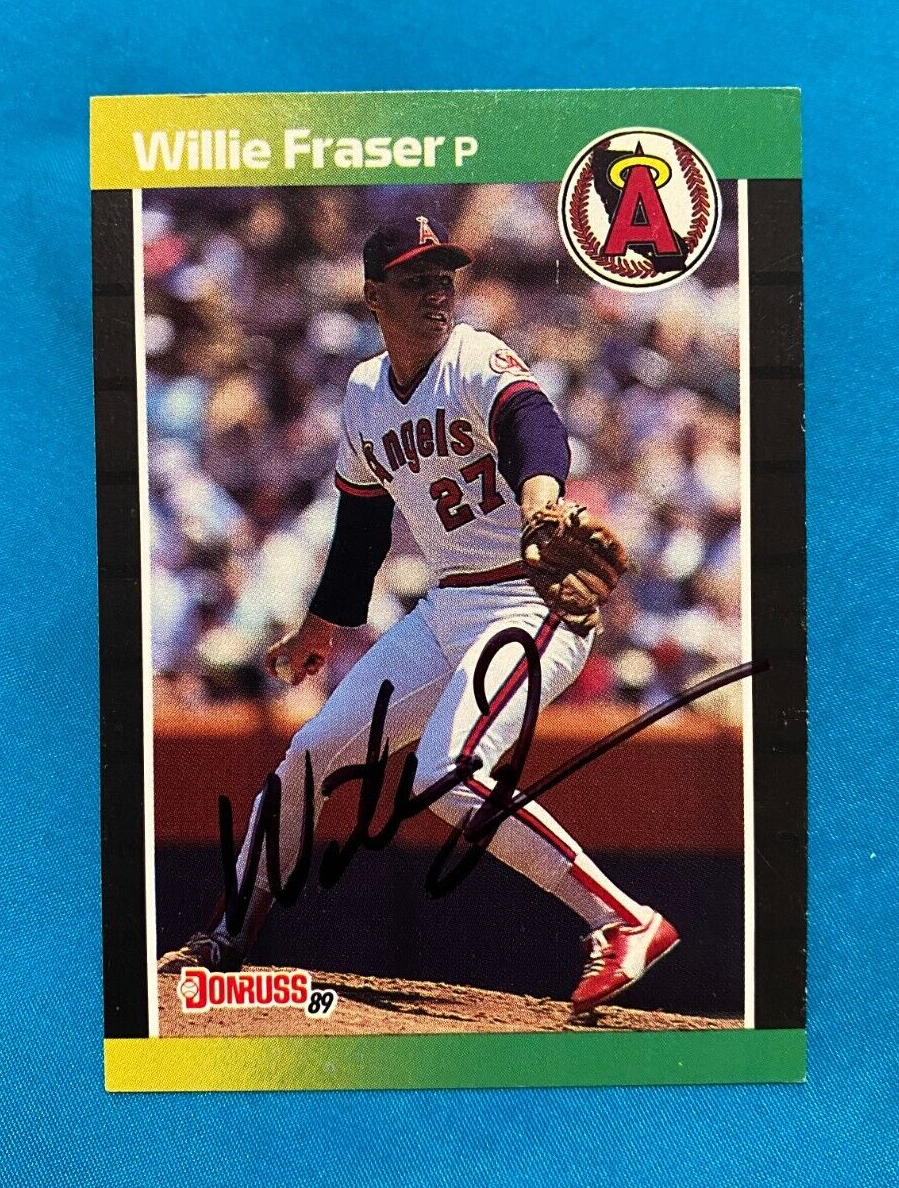 1989 DONRUSS WILLIE FRASER ANAHEIM ANGELS AUTOGRAPHED SIGNED CARD #567 W/COA