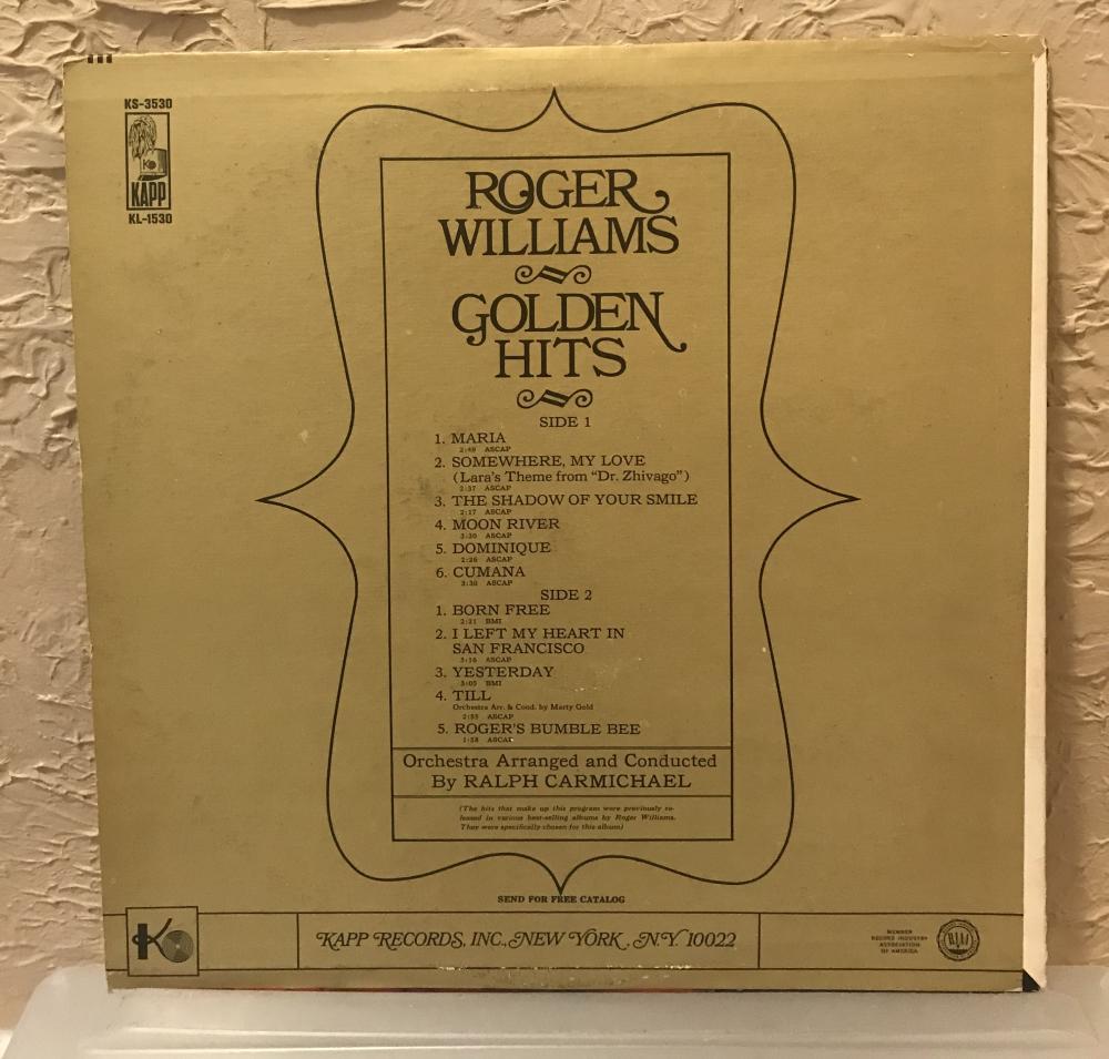 ROGER WILLIAMS DECEASED 2011 SIGNED AUTOGRAPHED VINYL  RECORD W/COA