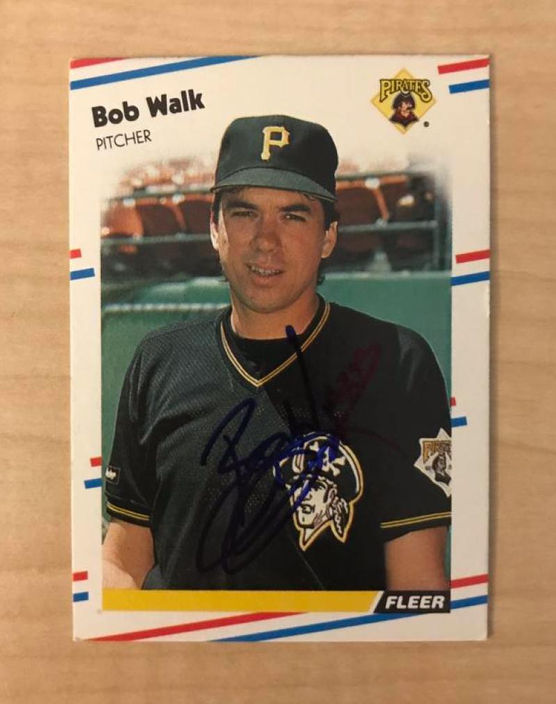 BOB WALK PITTSBURGH PIRATES SIGNED AUTOGRAPHED 1988 FLEER CARD #342 W/COA