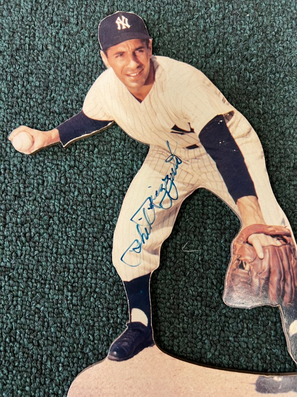 PHIL RIZZUTO NEW YORK YANKEES HOF LEGEND SIGNED AUTOGRAPHED DISPLAY W/COA