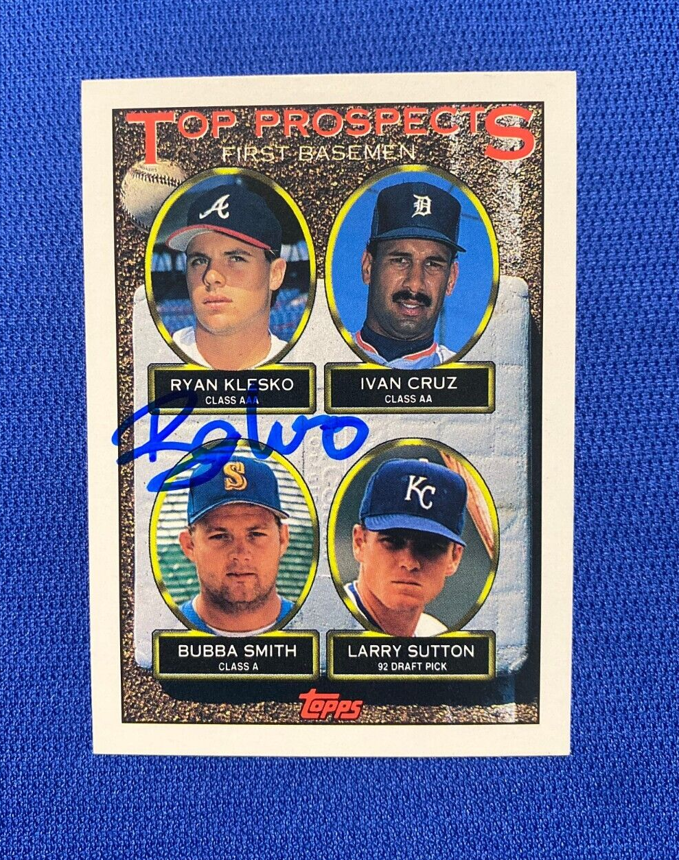 1993 TOPPS RYAN KLESKO BRAVES TOP PROSPECT AUTOGRAPHED SIGNED #423 CARD W/COA