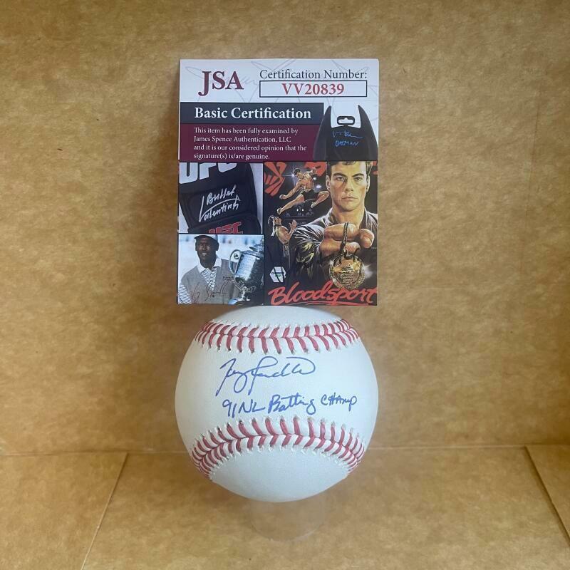 TERRY PENDLETON  91 NL BATTING CHAMP SIGNED AUTOGRAPHED M.L.BASEBALL JSA VV20839