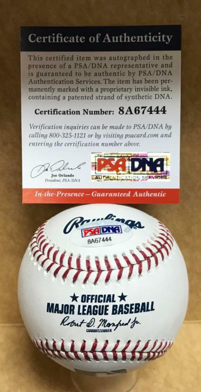 DREW WATERS ATLANTA BRAVES SOUTHERN LEAGUE MVP SIGNED M.L. BASEBALL PSA 8A67444