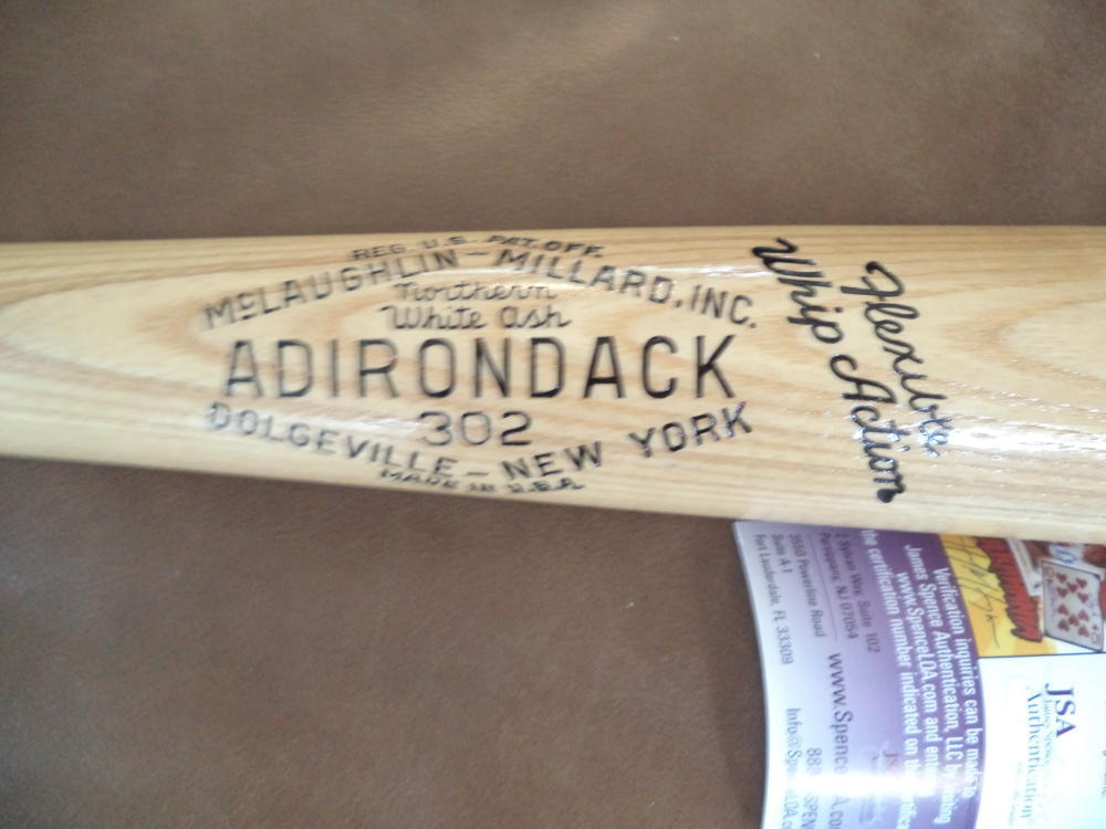 JOHNNY MIZE YANKEES SIGNED AUTOGRAPHED ADIRONDACK BAT PERS. MODEL JSA J63458