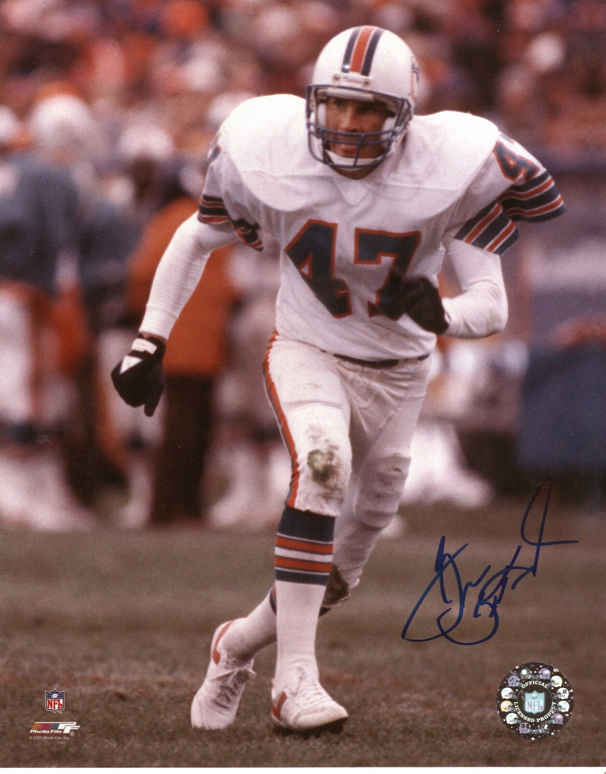 GLENN BLACKWOOD MIAMI DOLPHINS  SIGNED AUTOGRAPHED 8X10 PHOTO W/ COA