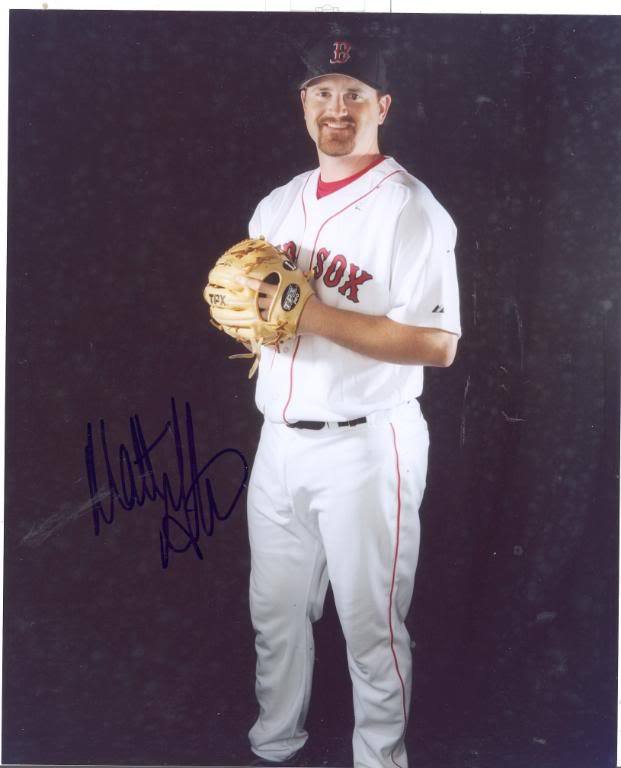 MATT GINTER BOSTON RED SOX SIGNED 8X10 PHOTO W/COA